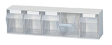 LOCKWEILER Klarsichtmagazin 600 mm mit 9 Behältern Gr. A, beige, stapelbar