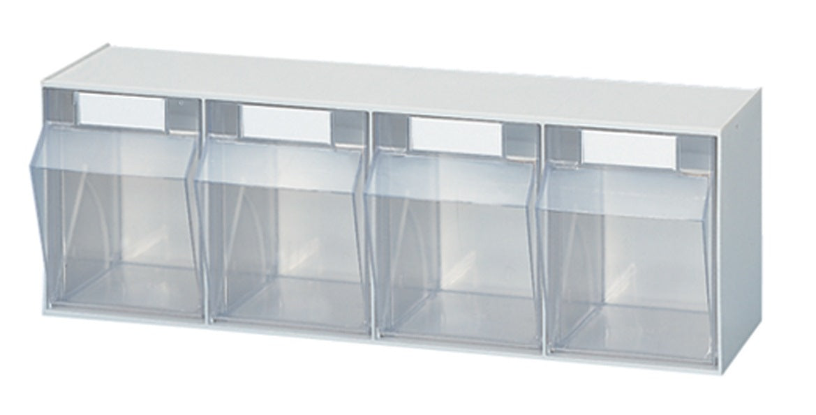 LOCKWEILER Klarsichtmagazin 600 mm mit 9 Behältern Gr. A, beige, stapelbar