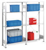 SCHULTE Steckregal 2000x2000x400 mm verzinkt mit 8 Stahlböden – Grund- und Anbauregal, 150 kg pro Boden