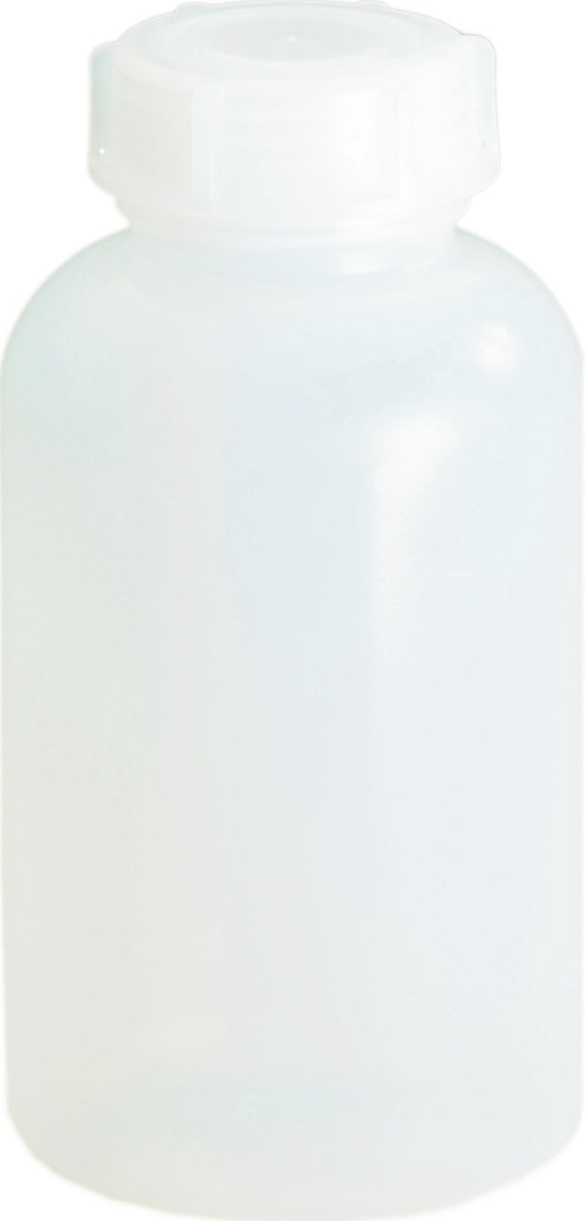 HÜNERSDORFF Weithalsflasche 250 ml PE (LDPE) naturfarben – mit Verschluss, lebensmittelbeständig