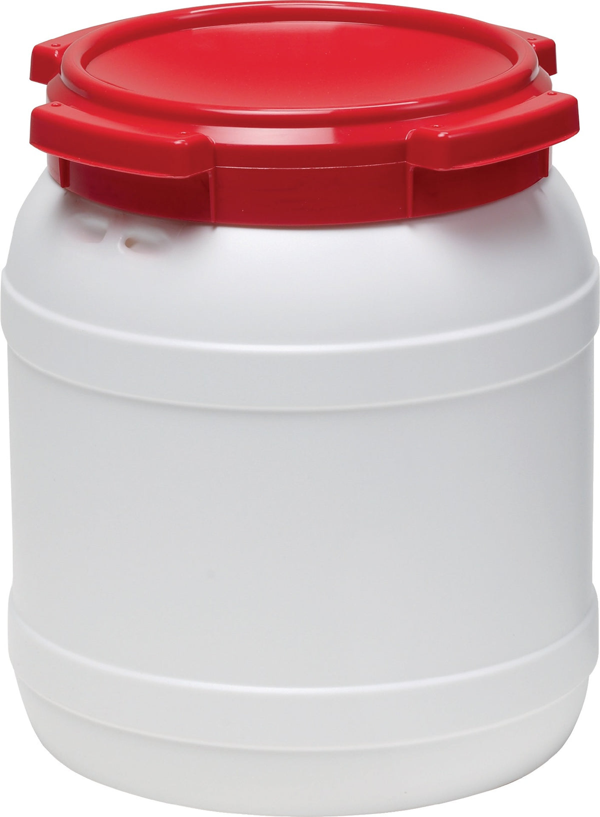 CurTec Weithalsfass 6,0 l PE weiß mit rotem Deckel – UN-X-zertifiziert, luft- und wasserdicht