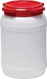 CurTec Weithalsfass 6,0 l PE weiß mit rotem Deckel – UN-X-zertifiziert, luft- und wasserdicht