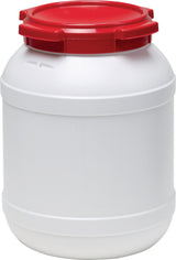 CurTec Weithalsfass 6,0 l PE weiß mit rotem Deckel – UN-X-zertifiziert, luft- und wasserdicht