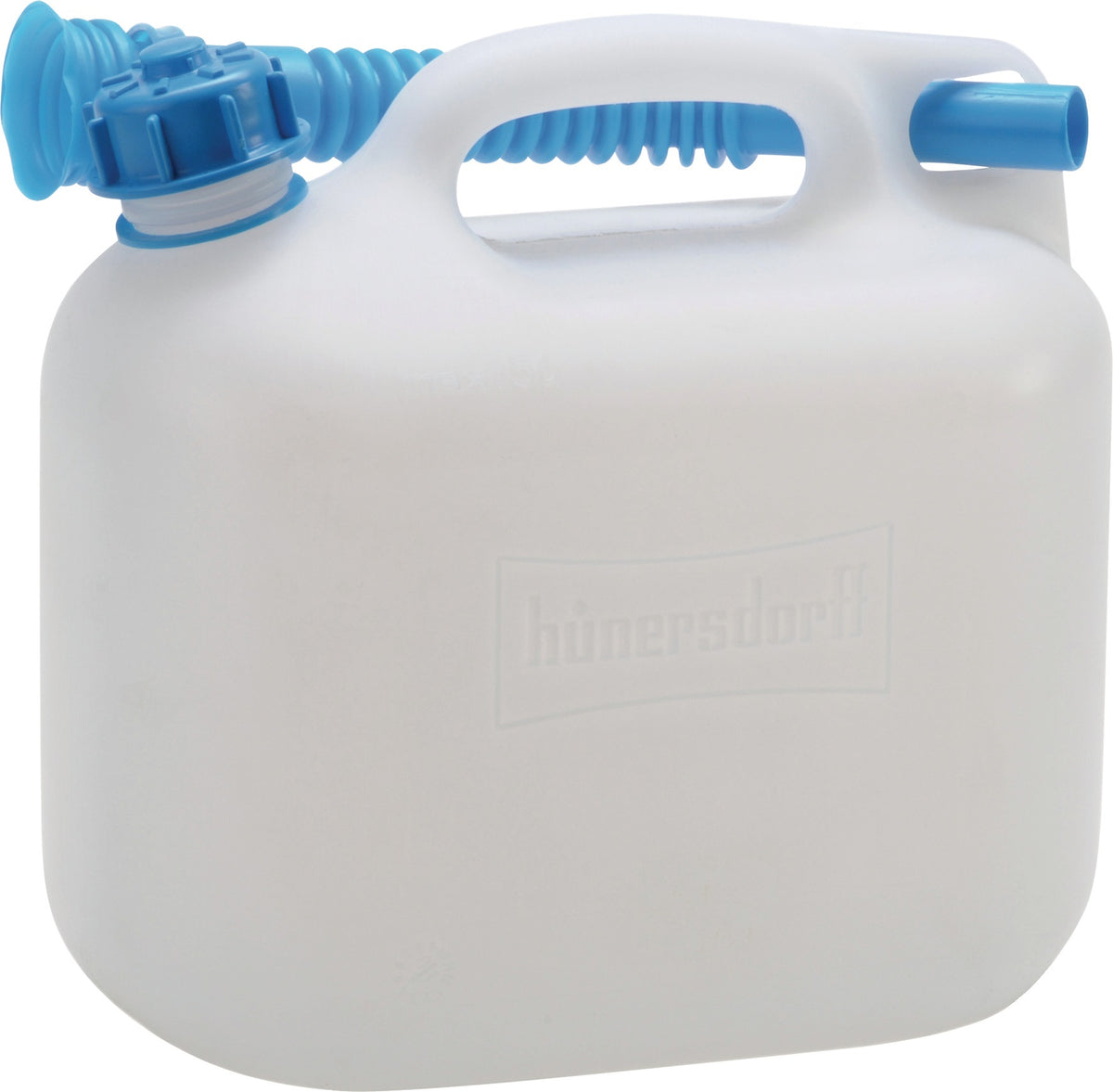 HÜNERSDORFF Wasserkanister 6l HD-PE mit Auslaufrohr – lebensmittelbeständig, 247x265x147 mm