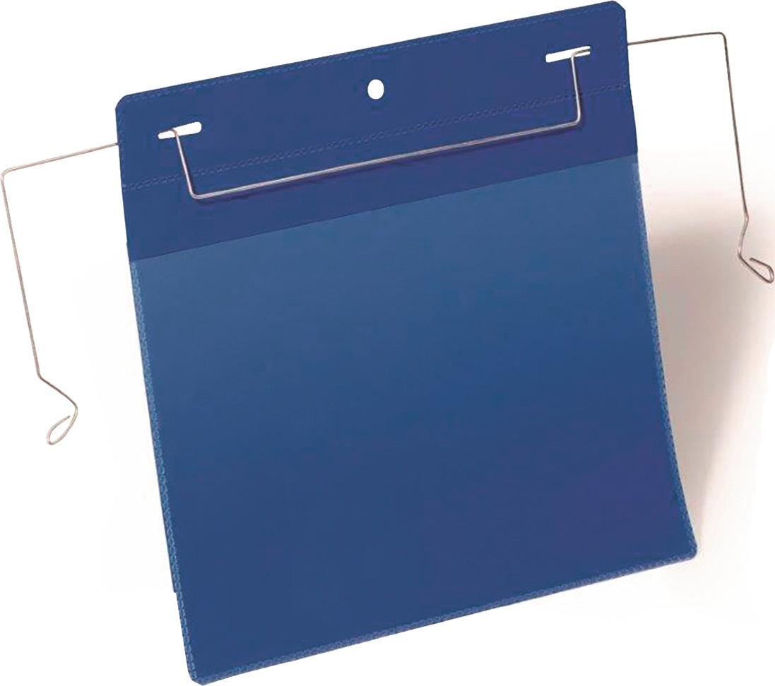 DURABLE Dokumententasche DIN A5 quer mit flexiblem Drahtbügel, 50 Stück, dunkelblau
