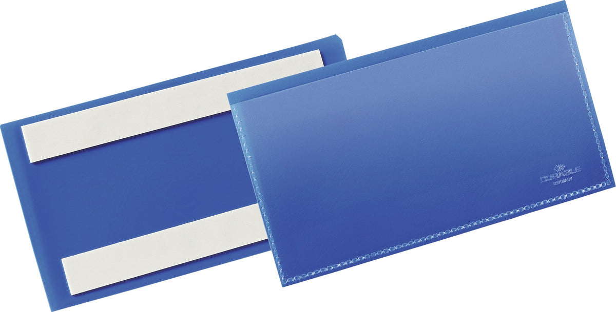 DURABLE Etikettentasche 150x67 mm blau selbstklebend 50 Stück