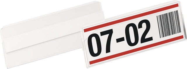DURABLE Etikettentasche 100 x 38 mm selbstklebend transparent – scannertauglich & dokumentenecht