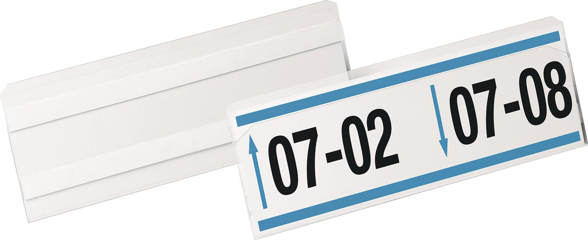 DURABLE Etikettentasche 100 x 38 mm selbstklebend transparent – scannertauglich & dokumentenecht