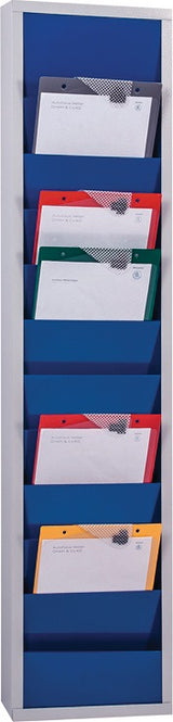 EICHNER Werkstattplaner H1278xB315xT74mm ultramarinblau 1-reihig für 10 Auftragstaschen