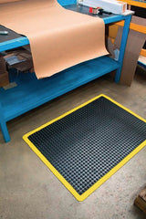 COBA Arbeitsplatzbodenbelag Fertigmatte 900x600x14 mm schwarz/gelb SBR-Gummi