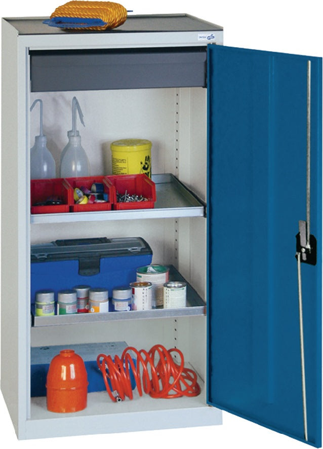 STUMPF Werkzeug-/Beistellschrank 1000x500x500 mm – 1 Schublade, 2 Böden, lichtgrau/anthrazitgrau