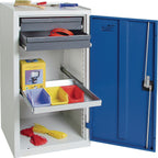 2 Schubladen, 1 Boden / enzianblau, RAL 5010