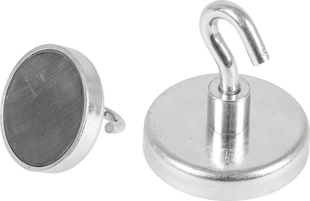 EICHNER Kraftmagnet Ø 36 mm verzinkt mit Haken – 100 N Haftkraft