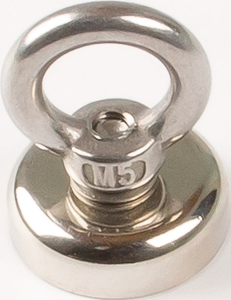 EICHNER Neodymmagnet Ø 25 mm mit Öse, verzinkt, 5 Stück – Haftkraft 190 N