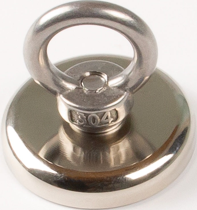 EICHNER Neodymmagnet Ø 25 mm mit Öse, verzinkt, 5 Stück – Haftkraft 190 N