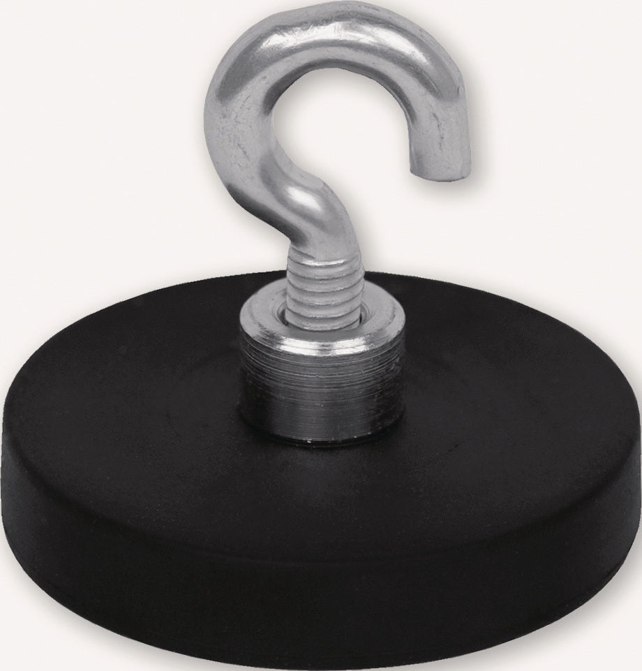 EICHNER Neodymmagnet Ø 31 mm, gummiert, mit Haken Ø 6,4 mm