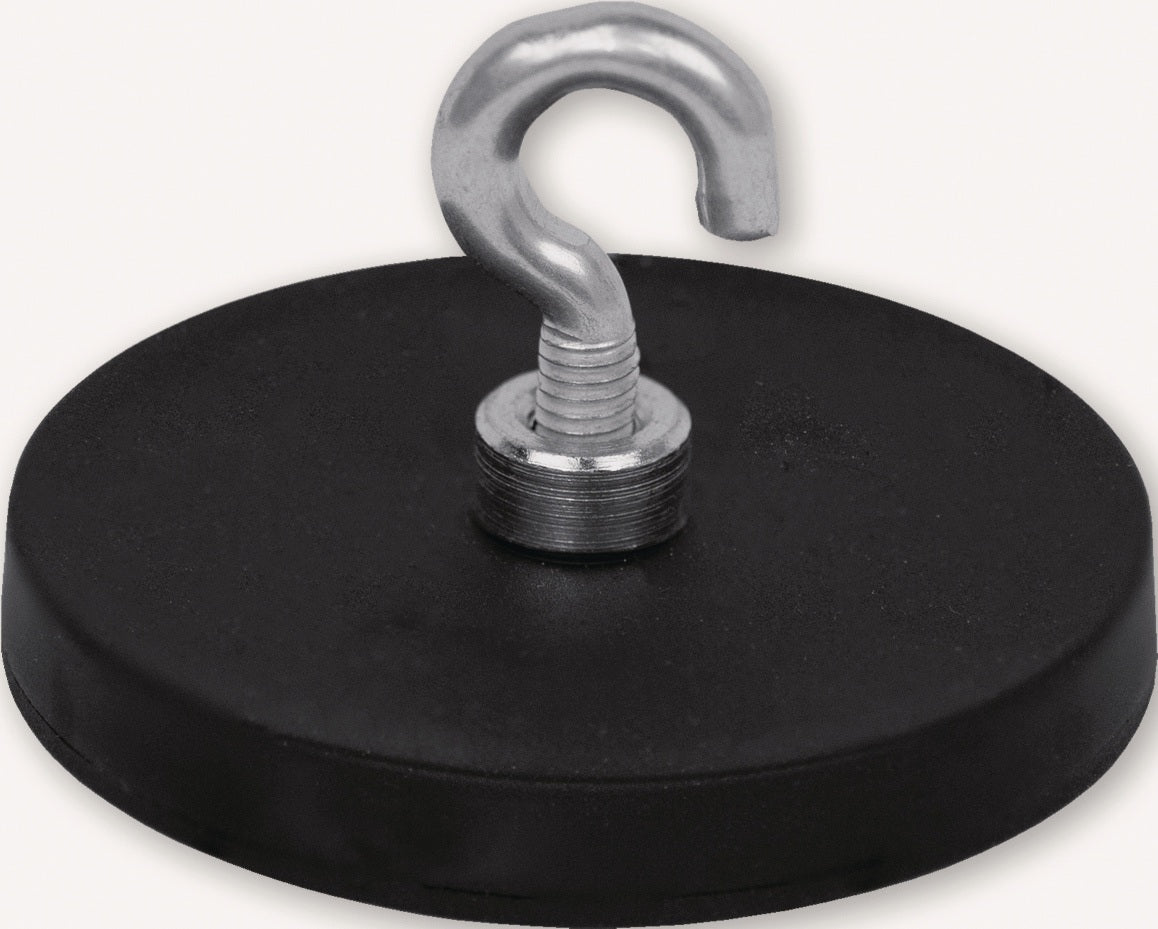 EICHNER Neodymmagnet Ø 31 mm, gummiert, mit Haken Ø 6,4 mm