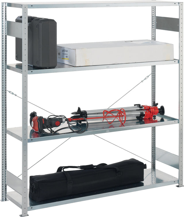 META Großfachsteckregal 2000x1700x400 mm – 4 verzinkte Stahlböden, 200 kg pro Fachboden