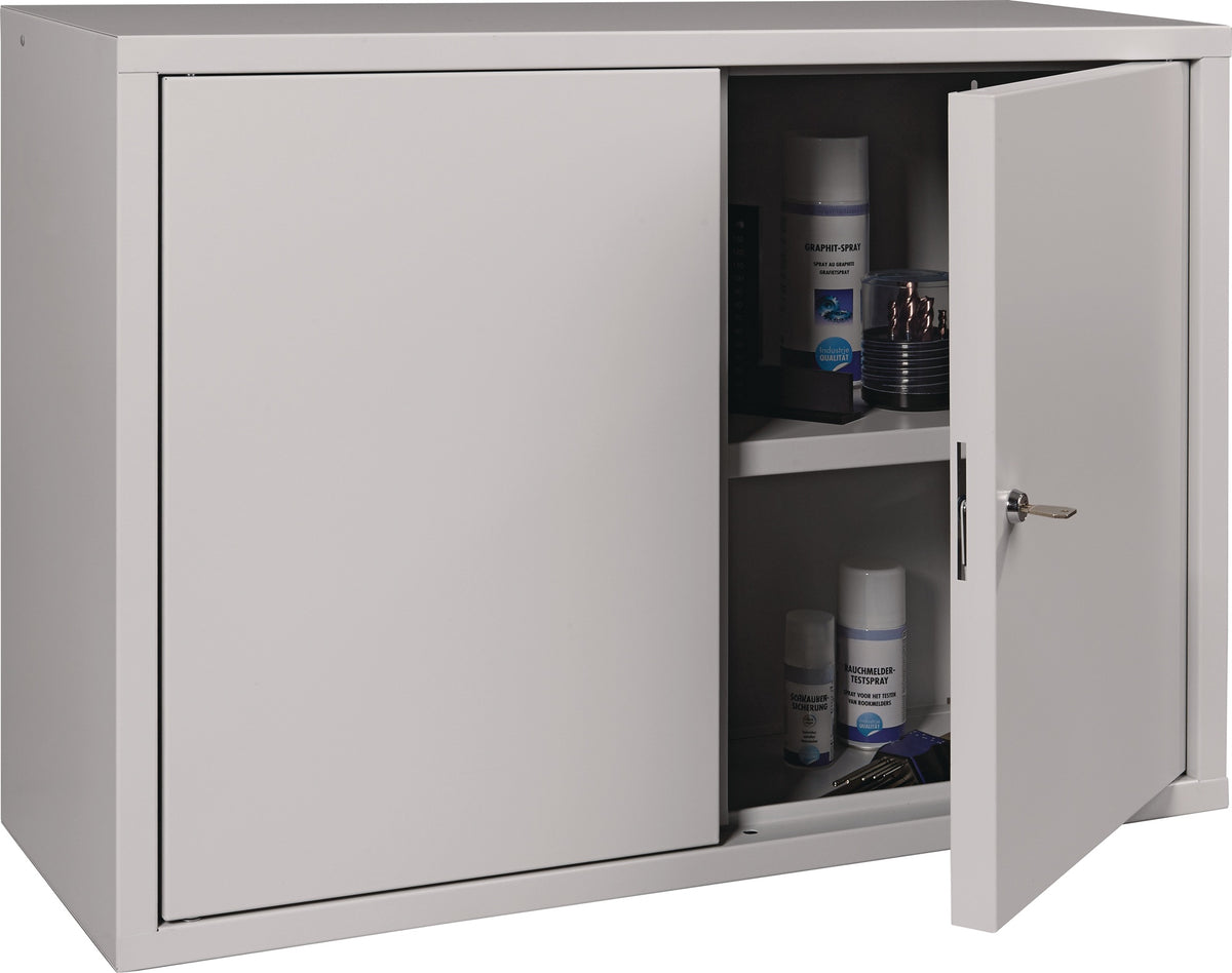 NORDWEST Hängeschrank H600xB400xT300mm Vollblech, 1 Boden, lichtgrau