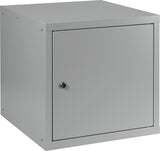 NORDWEST Schließfachschrank 1 Abteil 450x450x450 mm lichtgrau Stahlblech abschließbar