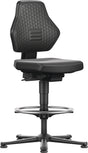 Interstuhl BIMOS Arbeitsdrehstuhl Air Flow Bodengleiter + Fußring Kunstleder schwarz