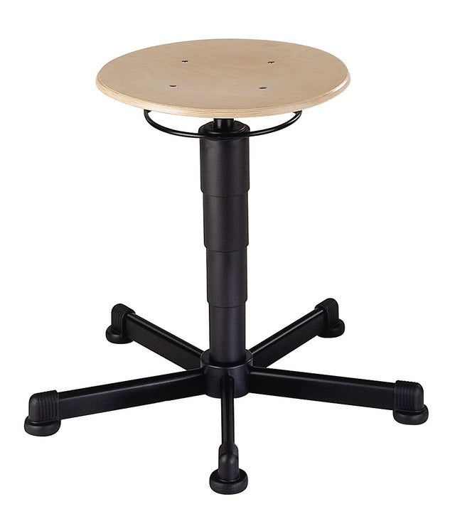 BIMOS Drehhocker Buche natur mit Bodengleitern und Sitzhöhenverstellung 460-630 mm