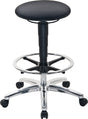 BIMOS Drehhocker Sitz-Stop-Rollen + Fußring Supertec-Gewebe grau, Sitzhöhe 510-780 mm