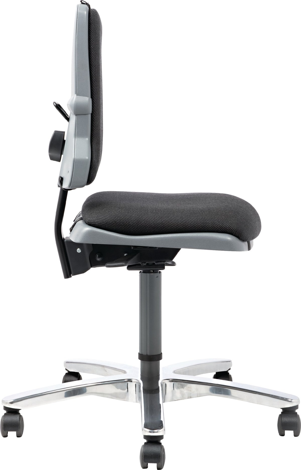 BIMOS Arbeitsdrehstuhl Sintec 160 mit Bodengleitern und Rollen, Stoff schwarz, 160 kg