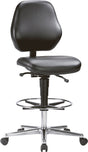 BIMOS Arbeitsdrehstuhl Basic mit Kontaktrückenlehne und Kunstlederpolster schwarz – 650-910 mm