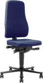 BIMOS Arbeitsdrehstuhl All-In-One Highline mit Rollen, blauem Stoffpolster und 450–600 mm Sitzhöhe