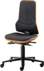 Arbeitsdrehstuhl Neon RL Permanentkontakt von BIMOS – orange, Sicherheits-Doppelrollen, 450-620 mm
