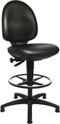 TOPSTAR Arbeitsdrehstuhl Tec 50 mit Bodengleitern und Fußring, Kunstleder schwarz