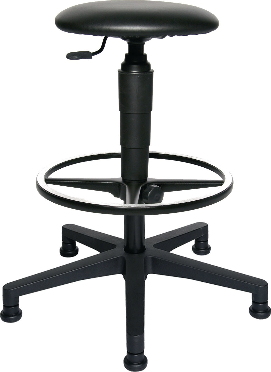 TOPSTAR Drehhocker mit Kunstlederpolster und Gleitern, Sitzhöhe 540-800 mm