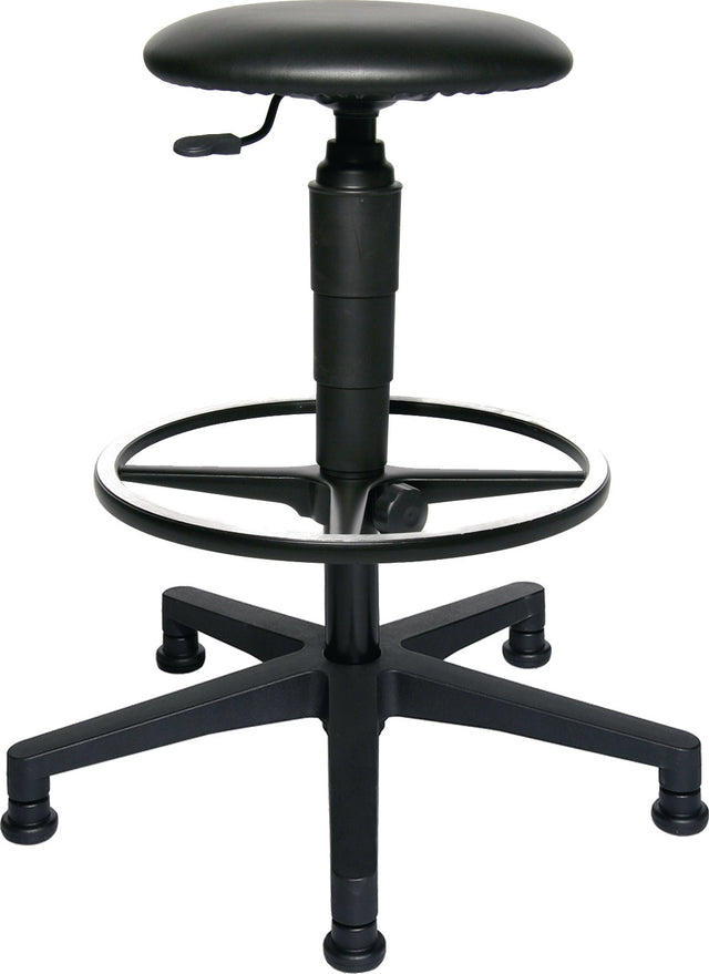 TOPSTAR Drehhocker mit Kunstlederpolster und Gleitern, Sitzhöhe 540-800 mm