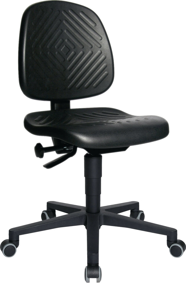 TOPSTAR Arbeitsdrehstuhl TEC 40 mit Polyurethanschaum, Permanentkontakt und Sicherheits-Doppelrollen