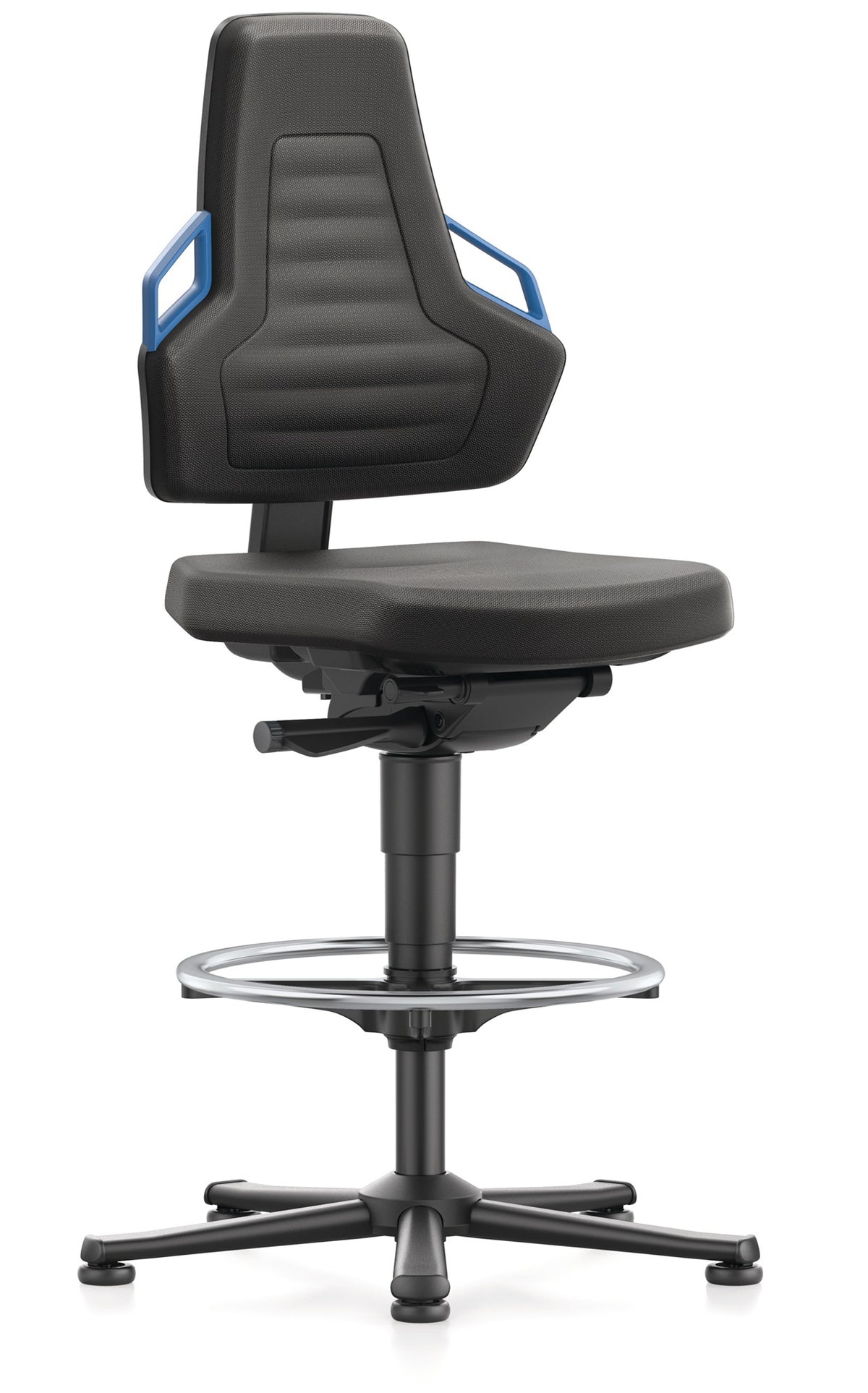 Arbeitsdrehstuhl Nexxit Bodengleiter + Fußring von BIMOS – ergonomisch mit Synchrontechnik