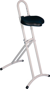 LOTZ Stehhilfe Integralschaum Sitz mit Höhenverstellung 610-860 mm, lichtgraues Stahlrohrgestell