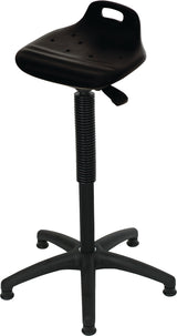 LOTZ Stehhilfe PU-Integralschaum Sitzhöhe 570-820 mm mit Kunststoff-Fußkreuz und Bodengleitern