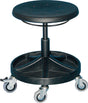 LOTZ Drehhocker mit Rollen und PU-Schaum Sitz, Sitzhöhe 400-530 mm, schwarz