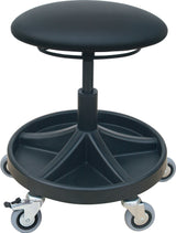LOTZ Drehhocker mit Rollen und PU-Schaum Sitz, Sitzhöhe 400-530 mm, schwarz