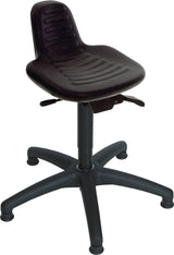 LOTZ Drehhocker mit PU-Schaum Sitz und Bodengleitern – Höhenverstellbar 420–610 mm