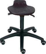 LOTZ Drehhocker mit PU-Schaum Sitz und Bodengleitern – Höhenverstellbar 420–610 mm