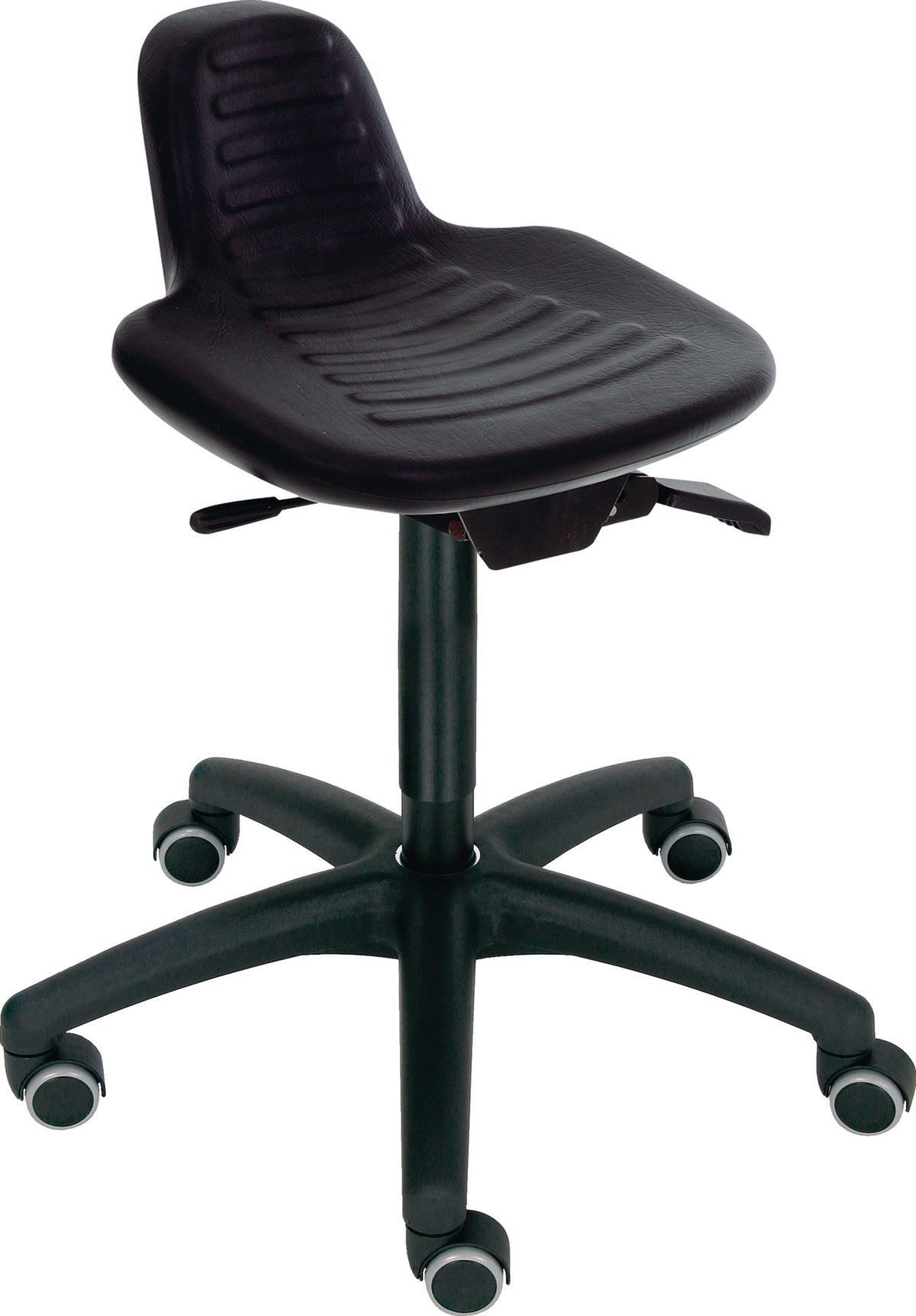 LOTZ Drehhocker mit PU-Schaum Sitz und 7° Neigeverstellung – Bodengleiter
