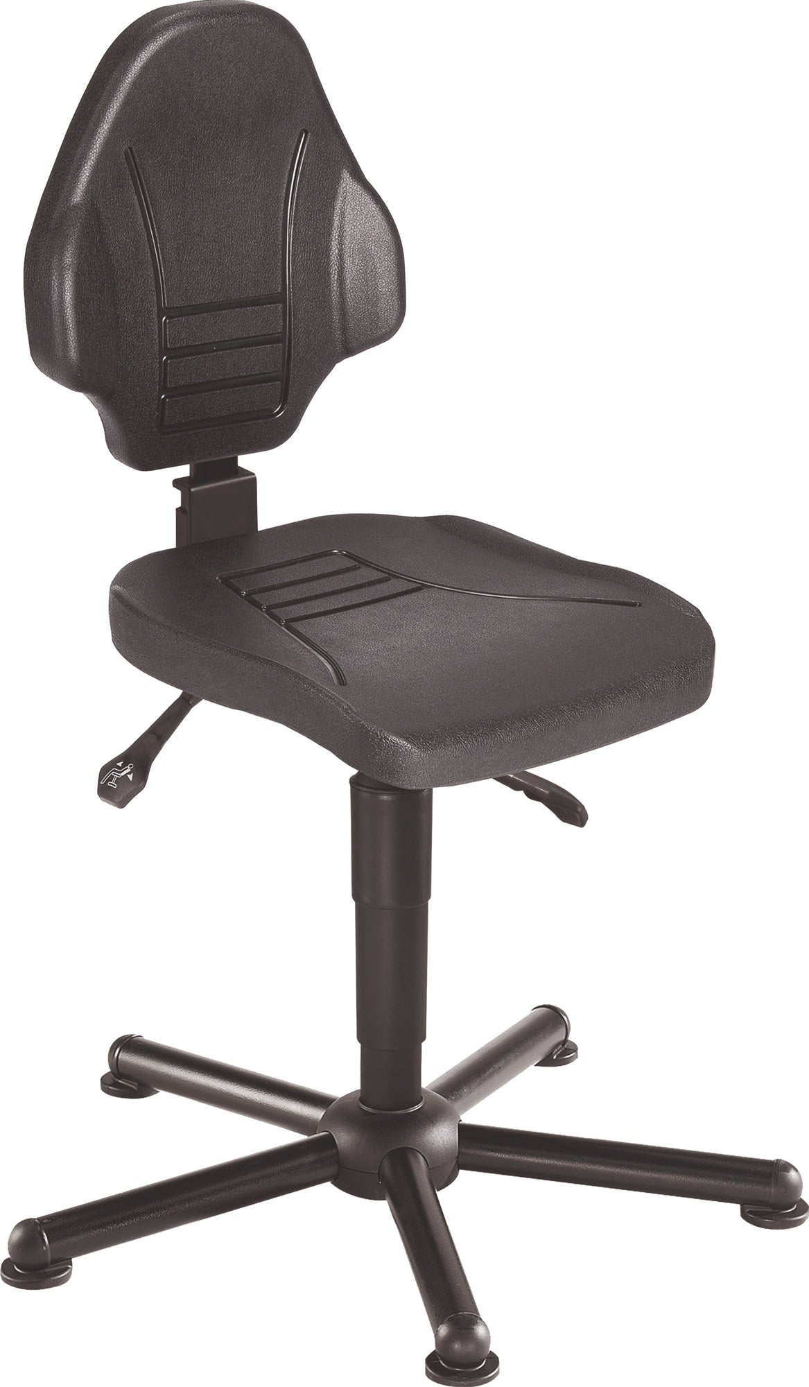 Arbeitsdrehstuhl W13 von MEY – XXL, 250 kg Tragfähigkeit, Polyurethanschaum, Bodengleiter