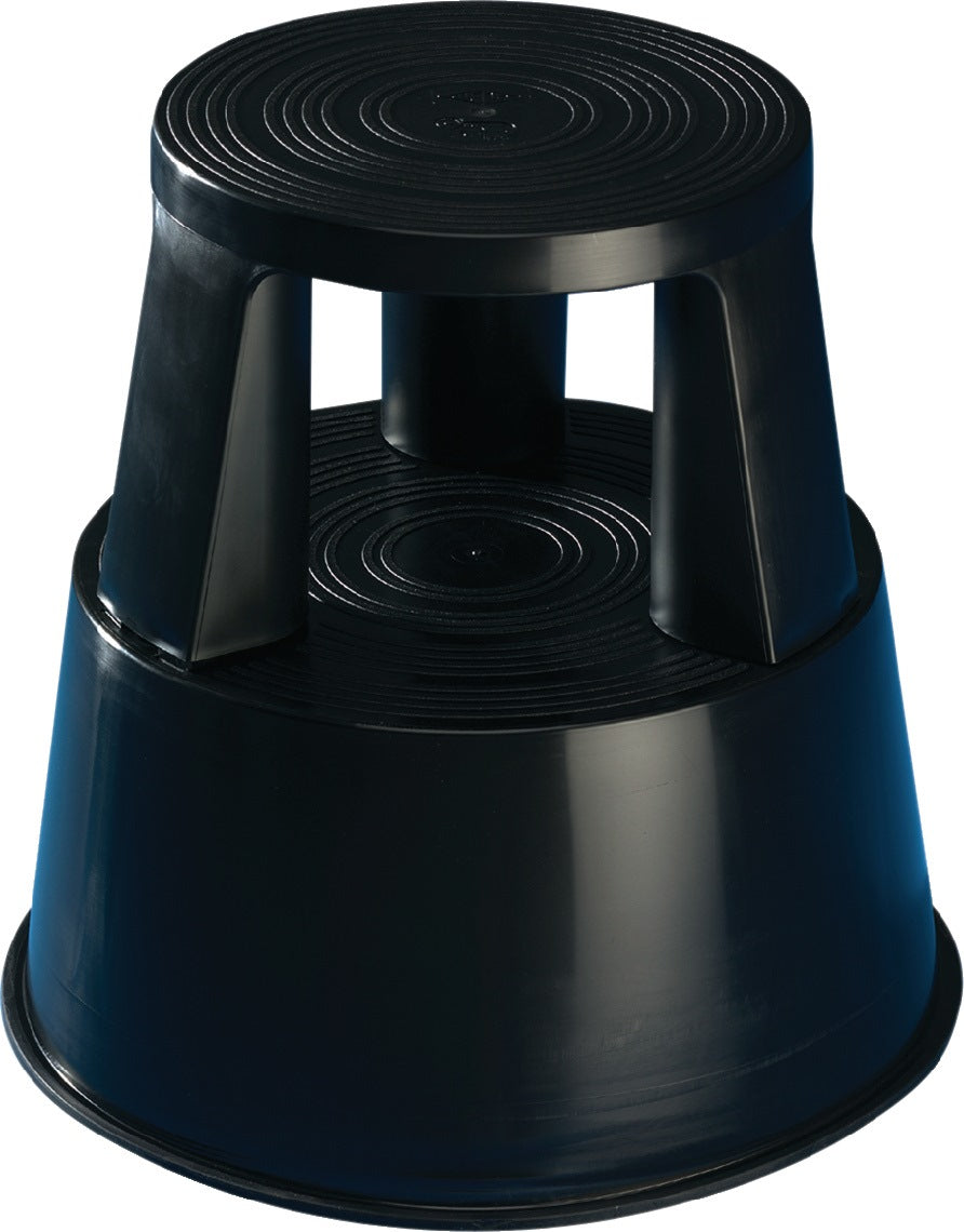 WEDO Rollhocker lichtgrau – fahrbarer Kunststoff-Hocker, 150 kg Belastung, Höhe 425/430 mm