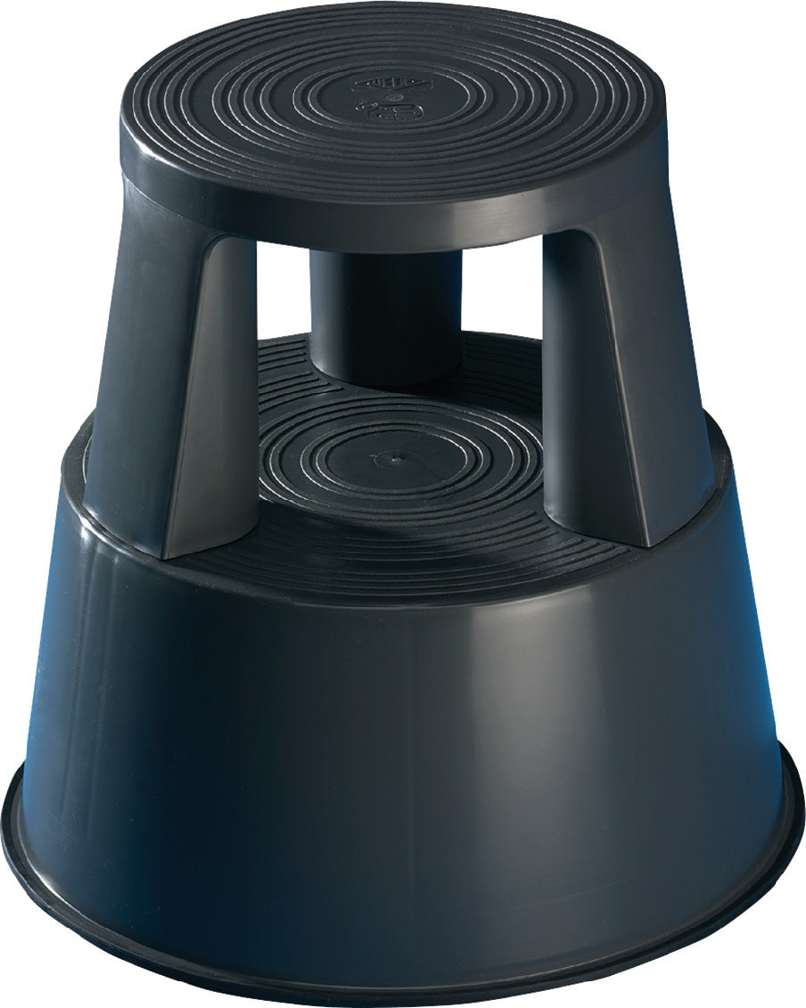 WEDO Rollhocker lichtgrau – fahrbarer Kunststoff-Hocker, 150 kg Belastung, Höhe 425/430 mm