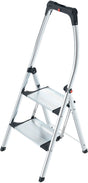 HAILO Klapptritt K100 Aluminium 2 Stufen mit Anti-Rutsch-Riffelung, 150 kg
