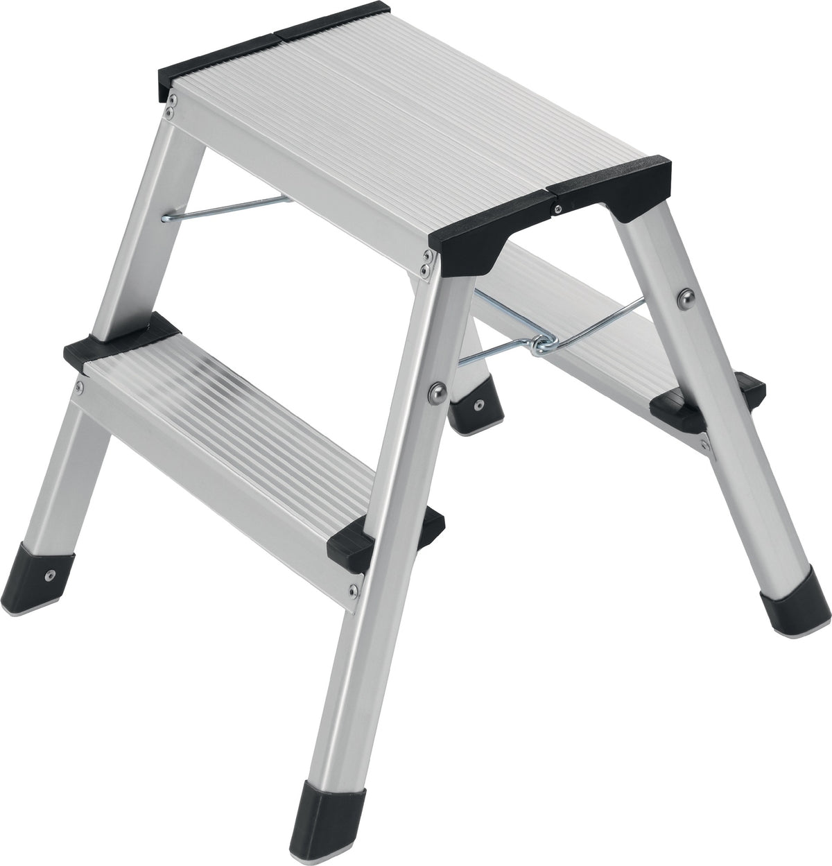 HAILO Klapptritt D60 Aluminium mit Anti-Rutsch-Riffelung, 2 Stufen, Plattformhöhe 400 mm
