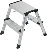 HAILO Klapptritt D60 Aluminium mit Anti-Rutsch-Riffelung, 2 Stufen, Plattformhöhe 400 mm