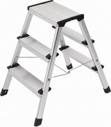 HAILO Klapptritt D60 Aluminium mit Anti-Rutsch-Riffelung, 2 Stufen, Plattformhöhe 400 mm